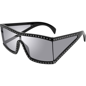 image:imageSteve Madden Womens Jagger SunglassesBlackGlitterSolid SmokeSilver Mirrored