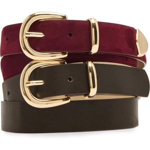 image:imageSteve Madden Womens Steve Madden 2 Pack Women Belts for Jeans Dresses Pants Ladies Waist BeltEspresso