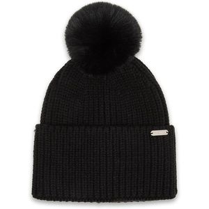 image:imageSteve Madden Womens Wide Cuff Beanie with PomBlack