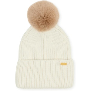 image:imageSteve Madden Womens Wide Cuff Beanie with PomIvory