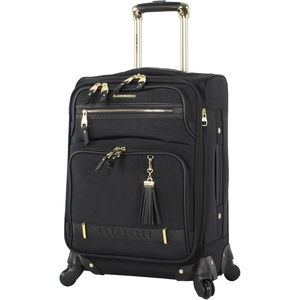 image:imagesteve madden Designer Luggage Collection  Lightweight Softside Expandable Suitcase for Men amp Women  Durable 20 Inch Carry On Bag with 4Rolling Spinner Wheels Global Blue 20in SpinnerPeekaboo Black