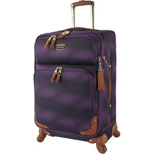 image:imagesteve madden Designer Luggage Collection  Lightweight Softside Expandable Suitcase for Men amp Women  Durable 20 Inch Carry On Bag with 4Rolling Spinner Wheels Global Blue 20in SpinnerShadow Purple