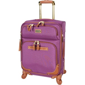 image:imagesteve madden Designer Luggage Collection  Lightweight Softside Expandable Suitcase for Men amp Women  Durable 20 Inch Carry On Bag with 4Rolling Spinner Wheels Global Blue 20in SpinnerGlobal Purple