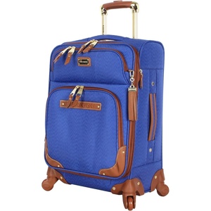 image:imagesteve madden Designer Luggage Collection  Lightweight Softside Expandable Suitcase for Men amp Women  Durable 20 Inch Carry On Bag with 4Rolling Spinner Wheels Global Blue 20in SpinnerGlobal Blue
