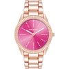 image:imageSteve Madden Womens Genuine Crystal Accented Bracelet WatchHot PinkRose Gold