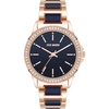 image:imageSteve Madden Womens Genuine Crystal Accented Bracelet WatchNavy BlueRose Gold