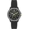 image:imageSteve Madden Womens Genuine Crystal Accented Silicone Strap WatchBlack
