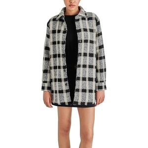 image:imageSteve Madden Apparel Womens Eldridge Shirt JacketCoatBlack Plaid