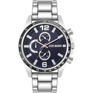 image:imageSteve Madden Mens Bracelet WatchSilverNavy Blue