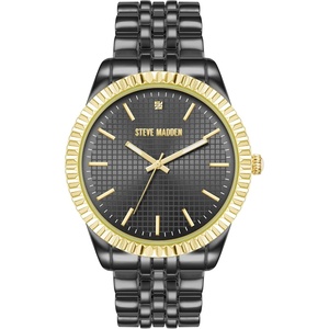 image:imageSteve Madden Mens Genuine Diamond Dial Bracelet WatchTwoToneDark Gray