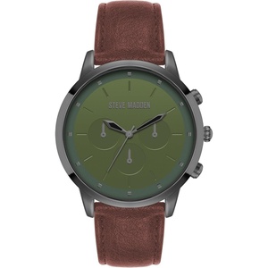 image:imageSteve Madden Mens Strap WatchDark GrayGreen