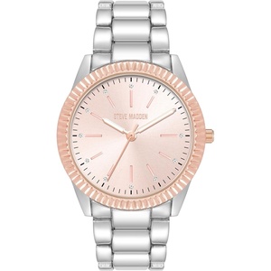 image:imageSteve Madden Womens Genuine Crystal Accented Bracelet WatchRose Gold
